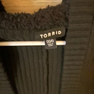 Torrid Black Ribbed Cardigan